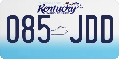 KY license plate 085JDD