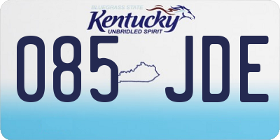 KY license plate 085JDE