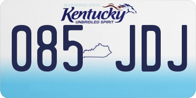KY license plate 085JDJ