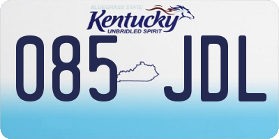 KY license plate 085JDL
