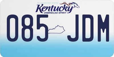 KY license plate 085JDM
