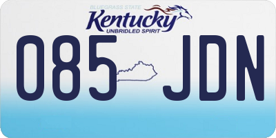KY license plate 085JDN
