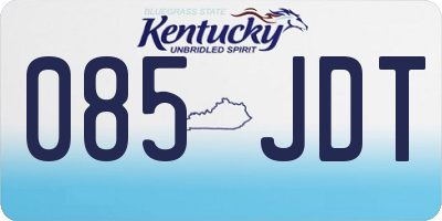 KY license plate 085JDT
