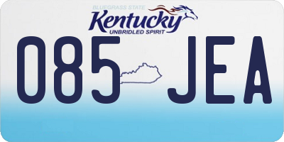 KY license plate 085JEA