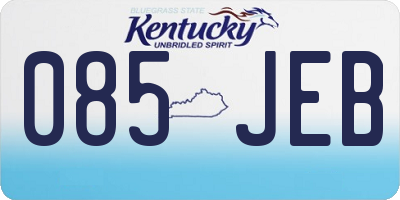 KY license plate 085JEB