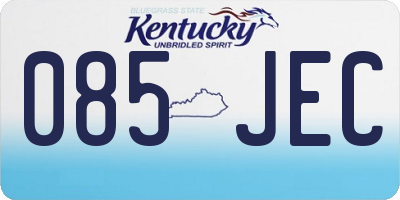 KY license plate 085JEC