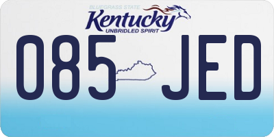 KY license plate 085JED