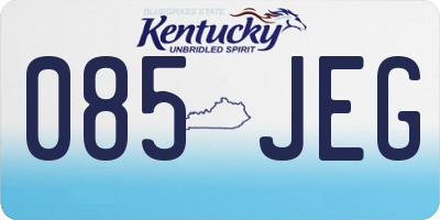 KY license plate 085JEG