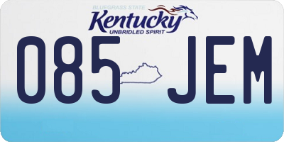 KY license plate 085JEM