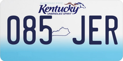 KY license plate 085JER