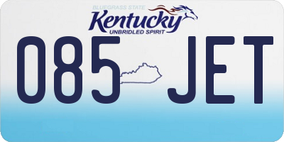 KY license plate 085JET