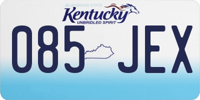 KY license plate 085JEX