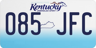 KY license plate 085JFC