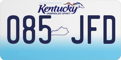 KY license plate 085JFD