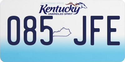 KY license plate 085JFE