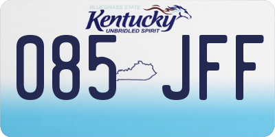 KY license plate 085JFF