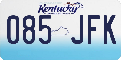 KY license plate 085JFK