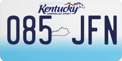 KY license plate 085JFN