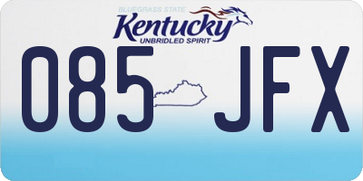 KY license plate 085JFX