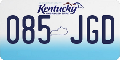 KY license plate 085JGD