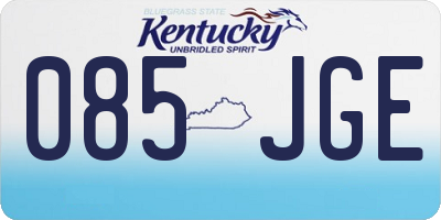 KY license plate 085JGE