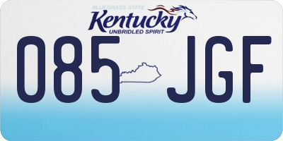 KY license plate 085JGF