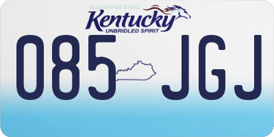 KY license plate 085JGJ