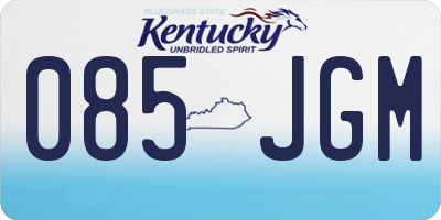 KY license plate 085JGM