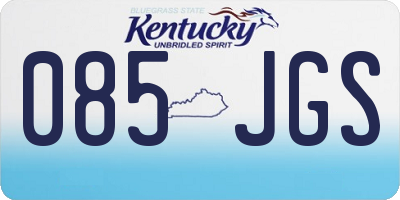 KY license plate 085JGS