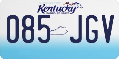 KY license plate 085JGV