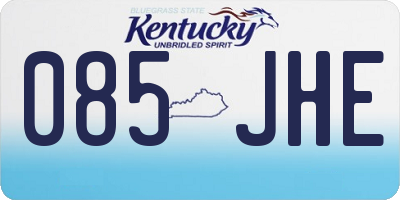KY license plate 085JHE