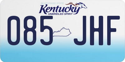 KY license plate 085JHF