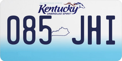 KY license plate 085JHI