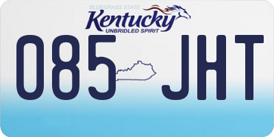 KY license plate 085JHT