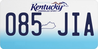 KY license plate 085JIA