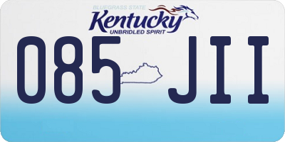 KY license plate 085JII