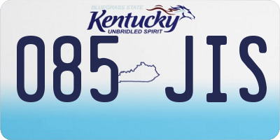 KY license plate 085JIS