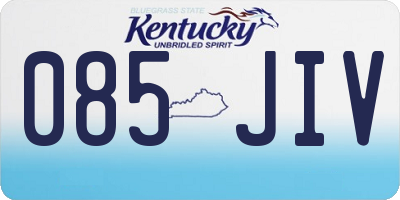 KY license plate 085JIV