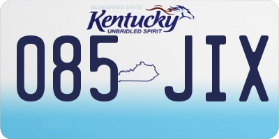 KY license plate 085JIX