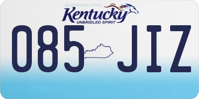 KY license plate 085JIZ
