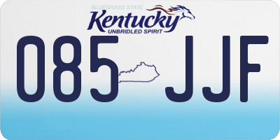 KY license plate 085JJF