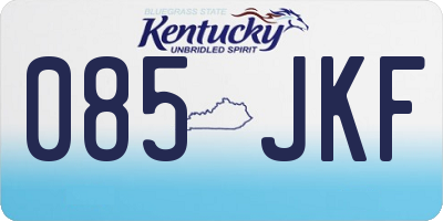 KY license plate 085JKF