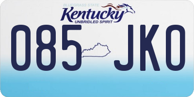 KY license plate 085JKO