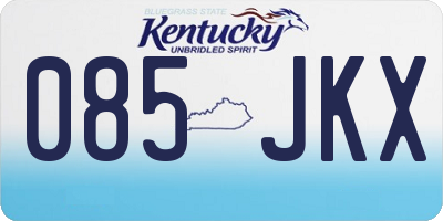 KY license plate 085JKX