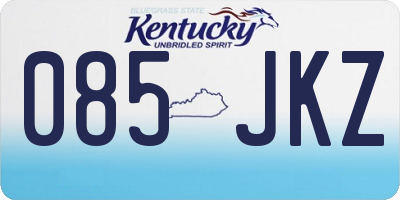 KY license plate 085JKZ