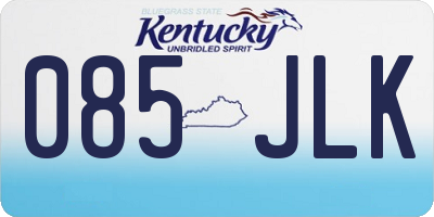 KY license plate 085JLK
