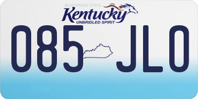 KY license plate 085JLO
