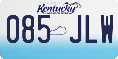 KY license plate 085JLW