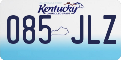 KY license plate 085JLZ