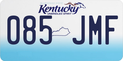 KY license plate 085JMF